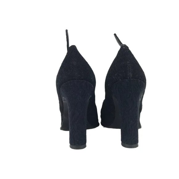 BCBG MAXAZRIA Womens Black Round‎ Toe Ankle Strap Block Pump Heel Size US 7.5 B - Picture 5 of 9